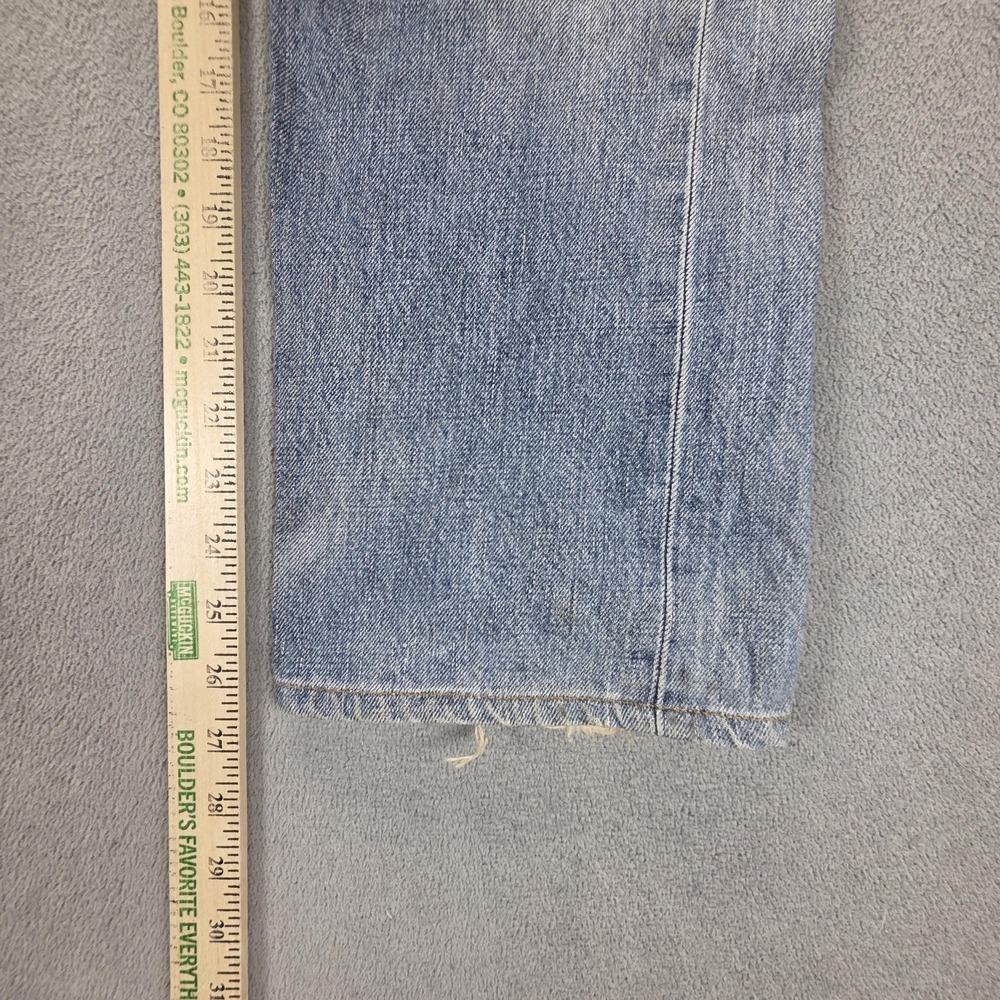 Levis Jeans Mens Selvedge Blue Light Wash Regular Straight Whiskers Fits 28x26 - Picture 4 of 16